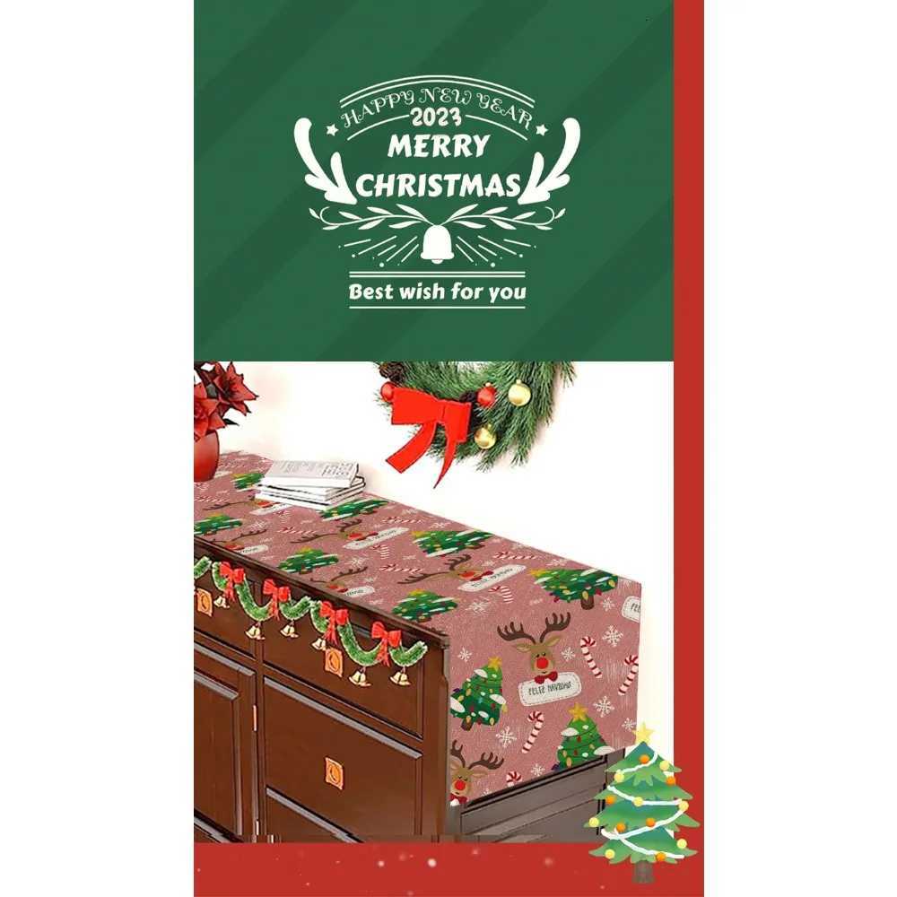 Christmas Simple New Christmas Table Flag Pink Christmas Snowman Creative Cartoon Linen Coffee Table Tablecloth Decoration Y251113