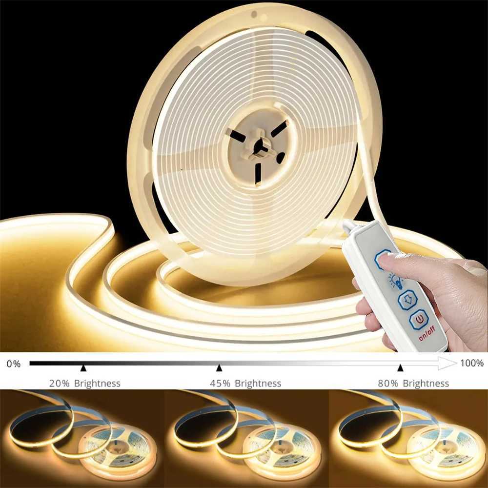 USB 5V COB Led Strip Dimmable LED Strip Lights 320 Leds/m Self-adhesive Flexible Led Ribbon for Kitchen Cabinet Mirror Bedroom W251112