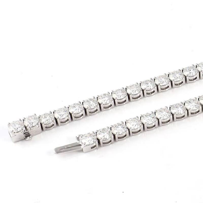 hip hop tennis necklace custom size long 925sliver Heavy Iced Out VVS moissanite diamond tennis charm with necklace and bracelet