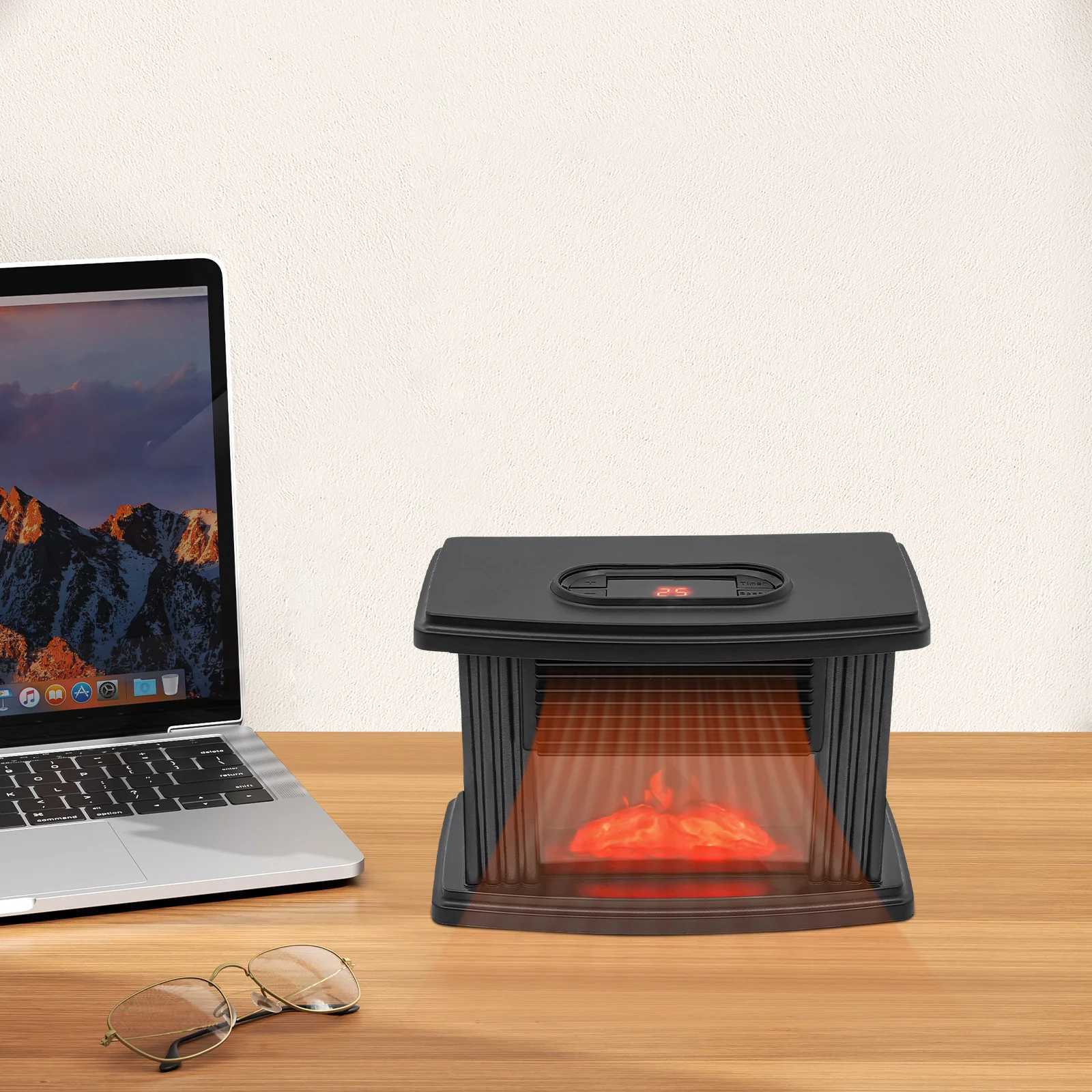 1000W Electric Flame Heater Fireplace Air Heater 3 Gear Space Heater Stove for Living Rooms Bedrooms Basements Rvs Y251113