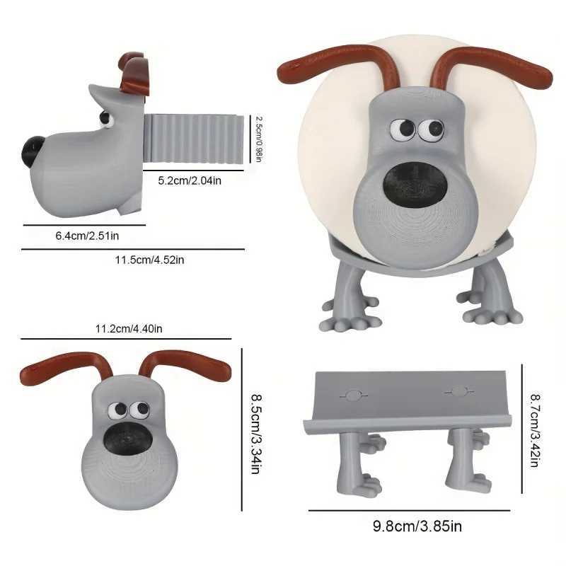 1 piece of cute dog-shaped tissue holder - Beige plastic independent design on the tank for access Y251112
