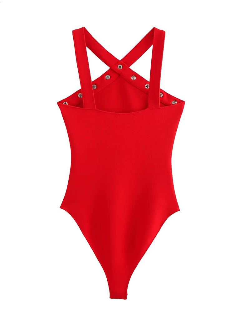 TFMLN Sexy 2025 Womens Sleeveless Tight Clothes Ultra Thin Collar Red Summer Fitness Underwear 250411