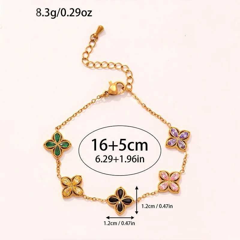 Luxury 18k Gold Plated Four-Leaf Clover Bracelet for Women Stainless Steel Lucky Charm Chain Jewelry - Trendy Non-Fading Bijoux Y251112 Z260313