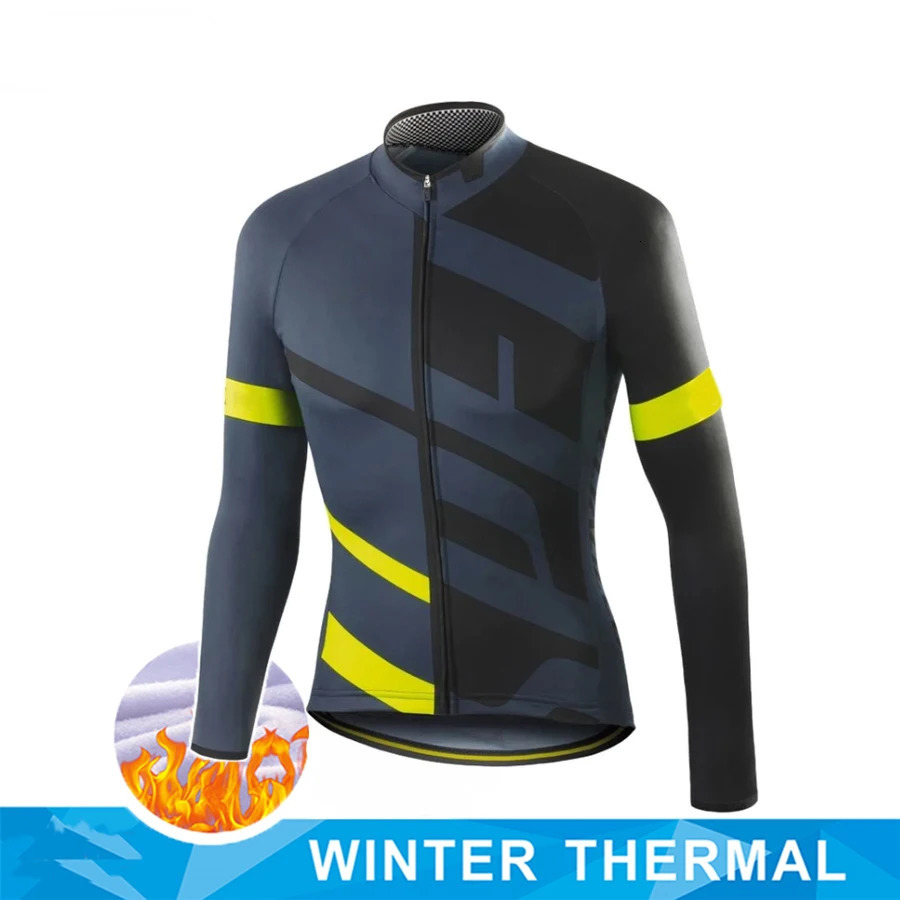 Winter Thermal Fleece Cycling Jersey Mens Bicycle Clothing MTB Long Sleeve Warm Tops Road Bike Jacket Outdoor Sportswear 251112