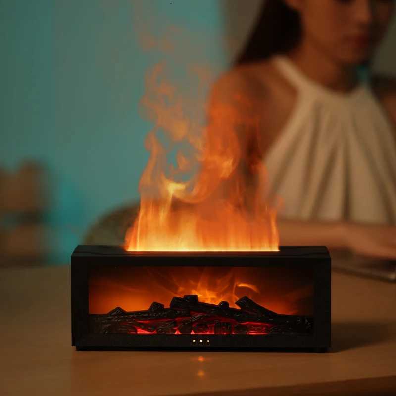 Eseential Oil Diffuser Fireplace Flame Oil Diffuser Aromatherapy Aroma Humidifier 150ml Remote Control Perfect for Bedroom Home Y251113