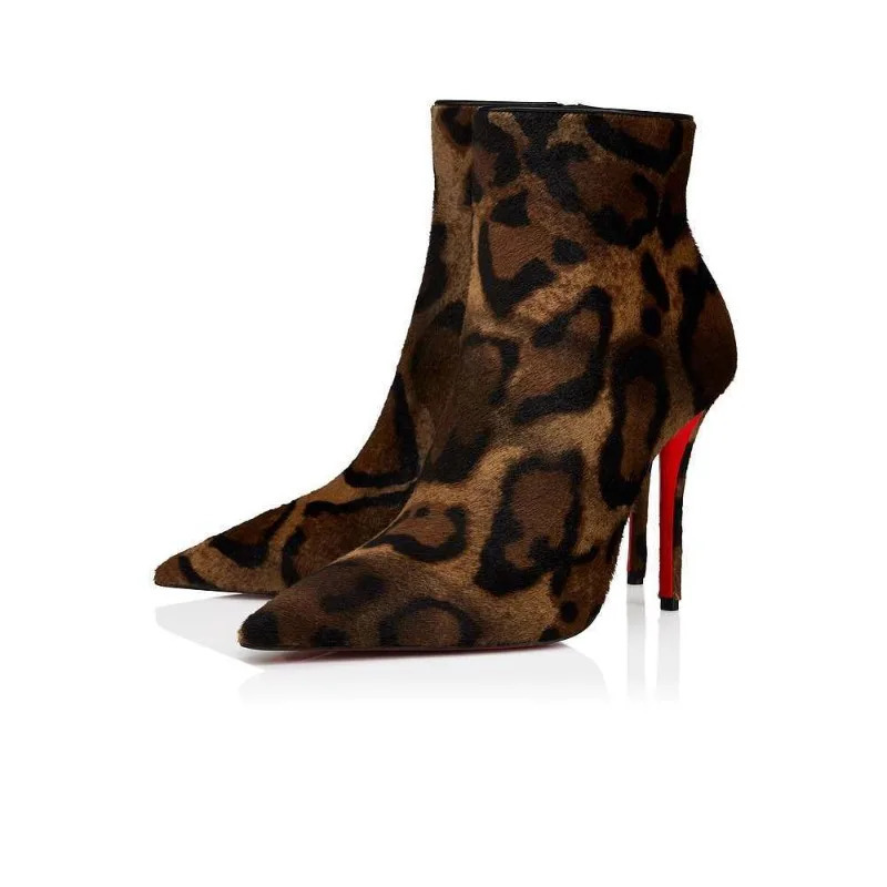 European andAmerican womens highquality fashionable temperament pointed stage walking shoes sexy leopard print nightclub boots 251103