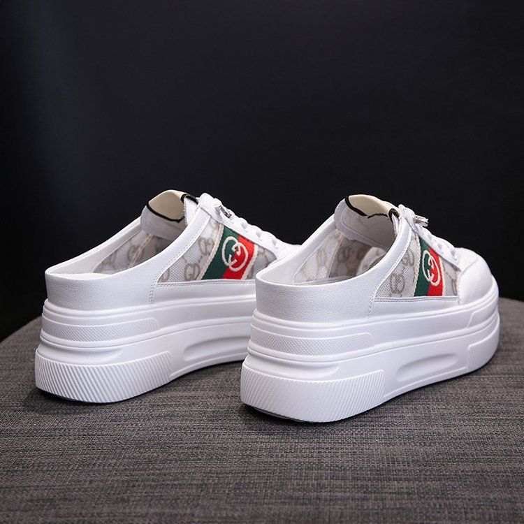 2025 Summer New Women Board Shoes Sneakers Fashion Versatile Printed White Shoes Low Top Chunky Platform Casual Shoes free shipping