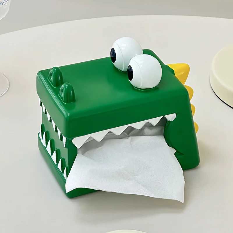 Cartoon Cute Crocodile Tissue Box He Living Ro Desktop Decoration Mti Functional Paper Drawing Storage Box Decoration Y251112