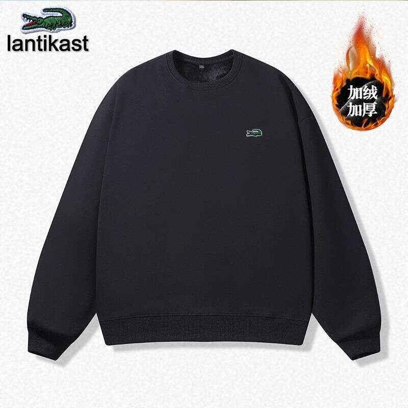 Noble Crocodile Sweatshirt For Designer Handbag Men 2025 Autumn Winter New Fleece Lined Thick Loose Casual Long Sleeve Versatile Top