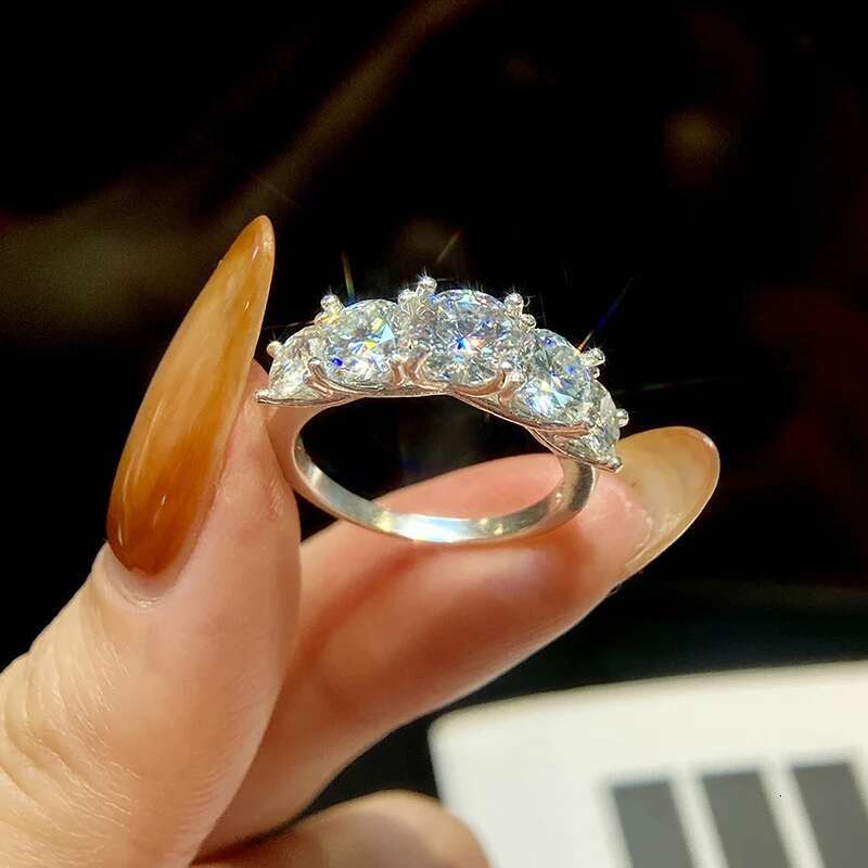 GRA 1CT Premium Moissanite Diamond Sparkling Ring Suitable for Womens Wedding Real 925 Sterling Silver High Quality jewelry