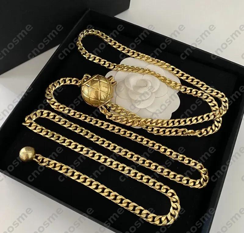 Vintage Belt Necklace Designer Chain Belts Women Mens Waist Chain Sheepskin Luxury Brand Ball Necklace Waistband Decorative Marked Link Chain Waist Chain Belt