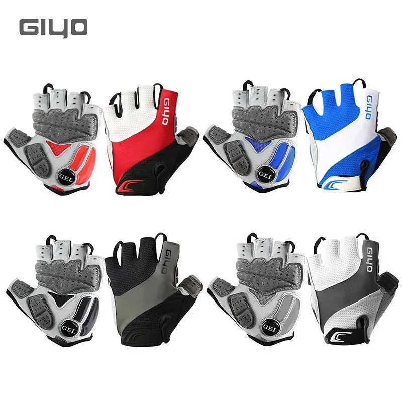 Giyo Cycling Fingerless Gloves Bicycle Half Finger Gel Gloves Lycra Fabric Short Gloves Outdoor Accessories for MTB Road BikeC250412