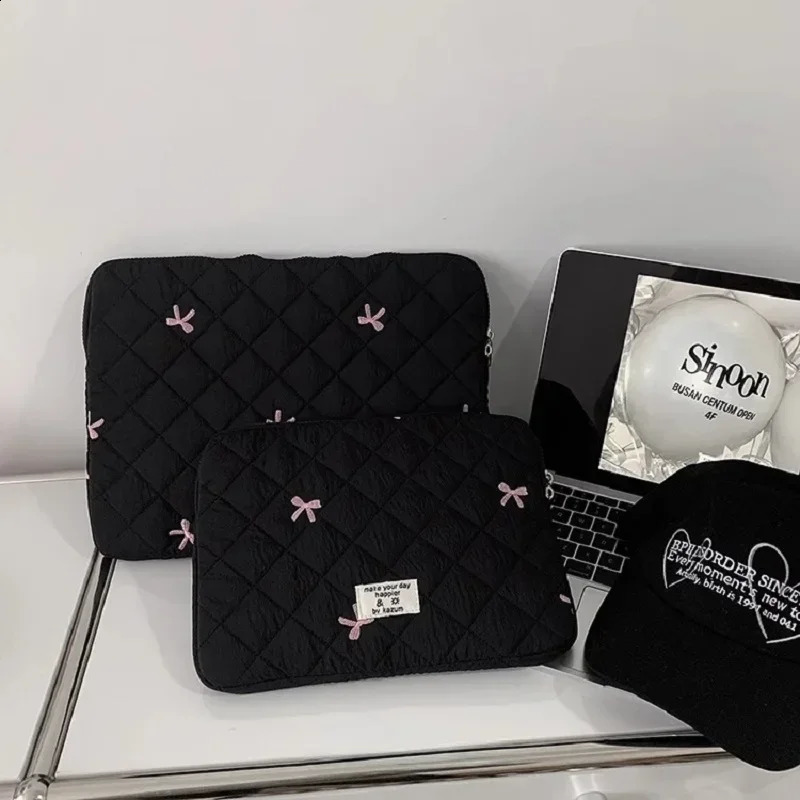 Cute Sleeve Bow Embroidery Computer Bag Tablet Sleeve Case 11 13.3 14 15.6 Inch Women Laptop Sleeves for Ipad HP ASUS 250407