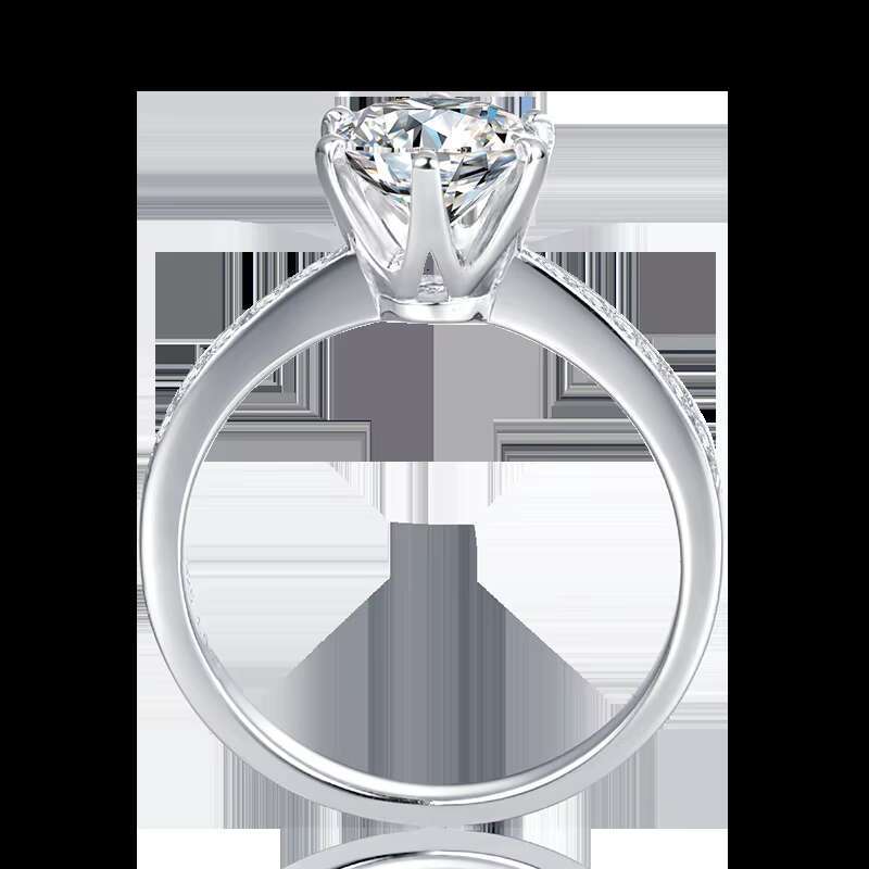 D Color VVS 1.5ct Iced Out Jewelry Round Cut Moissanite Engagement Diamond Rings Jewelry for Women