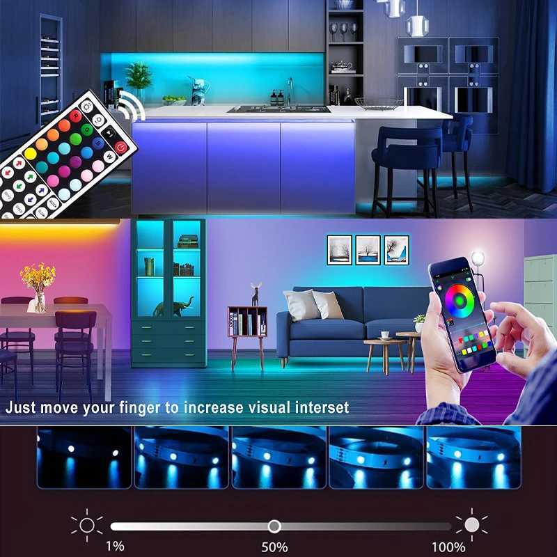 USB 5V Strip Led Lights Tape RGB 5050 Led Wall Room APP Remote Control Flexible LED Tape Diode Lights for Room Home Decoration W251112