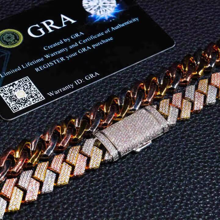 High-end quality Jewelry Hip Hop 9K Gold Heavy Thick 20MM Iced Out Diamonds VVS D Color Diamond Cuban Chain - view 7