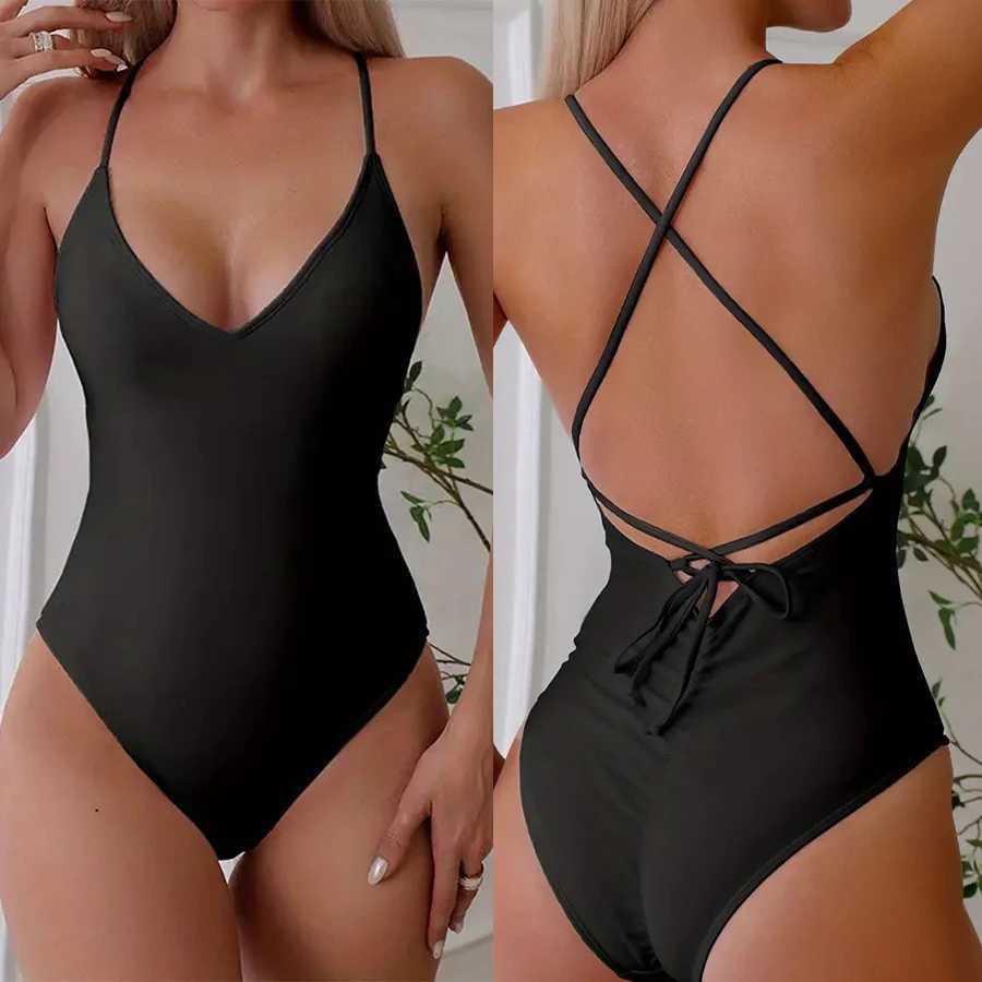 Solid One Piece Swimsuit Women Swimwear 2025 New Bikini Sexy Bodysuit Plus Size Bathing Suit Swimming Suit maillot de bain femmeW251113