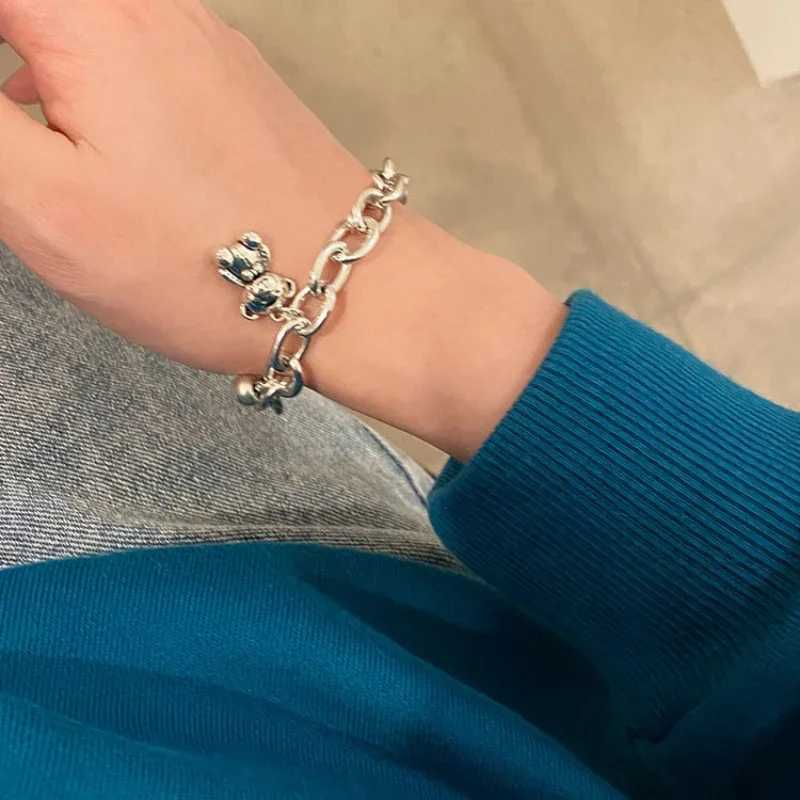 New Arrival Trendy Bear Animal Love Heart Vintage Thai Silver Ladies Charm Bracelets Jewelry For Women Birthday Gifts CheapC250411
