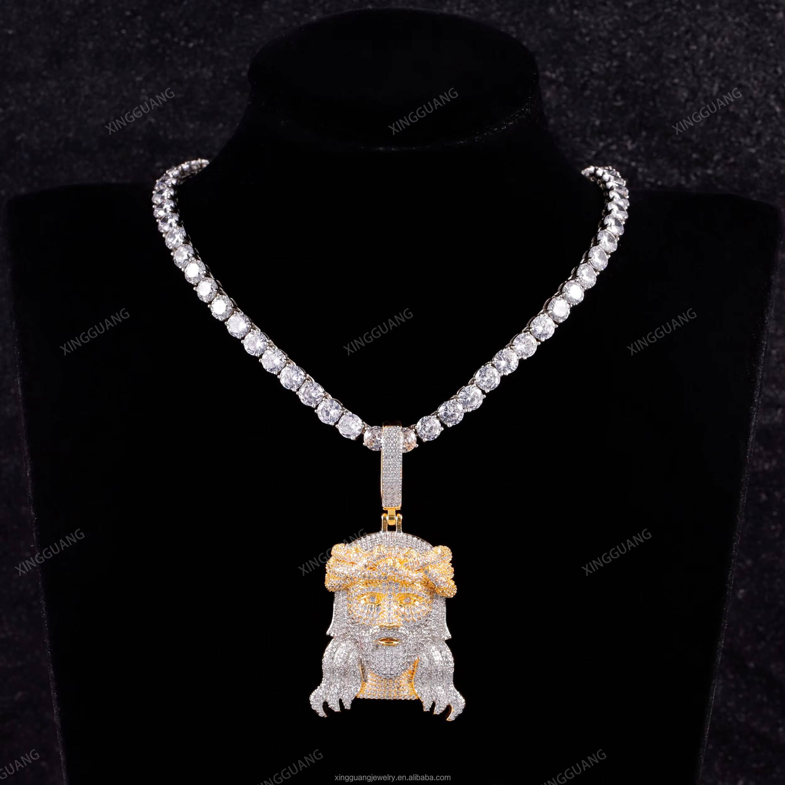 Fashion Jewelry Hip Hop Pendant Gold Plated VVS Moissanite Diamond 925 Sterling Silver Cuban Pendant for Necklace