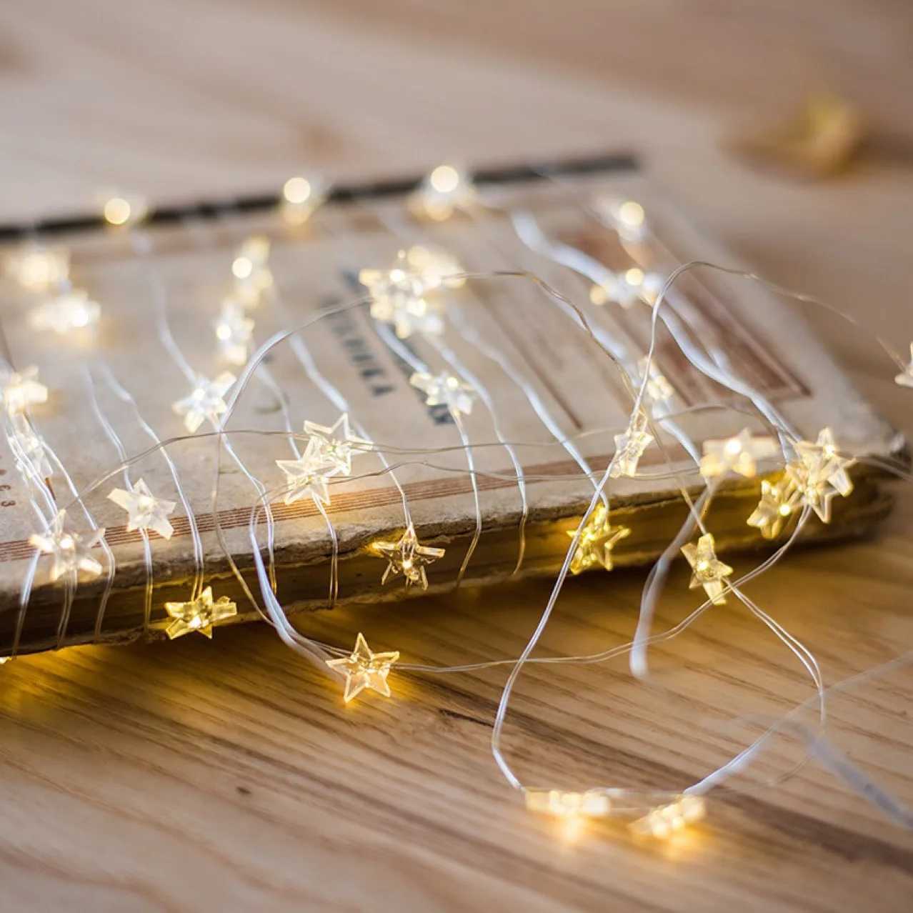 5meter STARS Fairy Lights for Bedroom String Battery Powered Adapter Christmas Lights Garland Wedding Party Decoration Holiday M251113