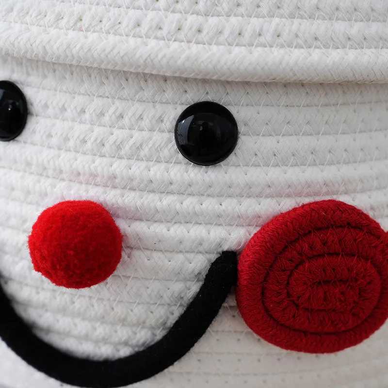 Christmas Christmas Large Snowman Egg Creative Storage Basket Cotton Woven Covered Desktop Storage Basket Dust-proof Cartoon Y251113