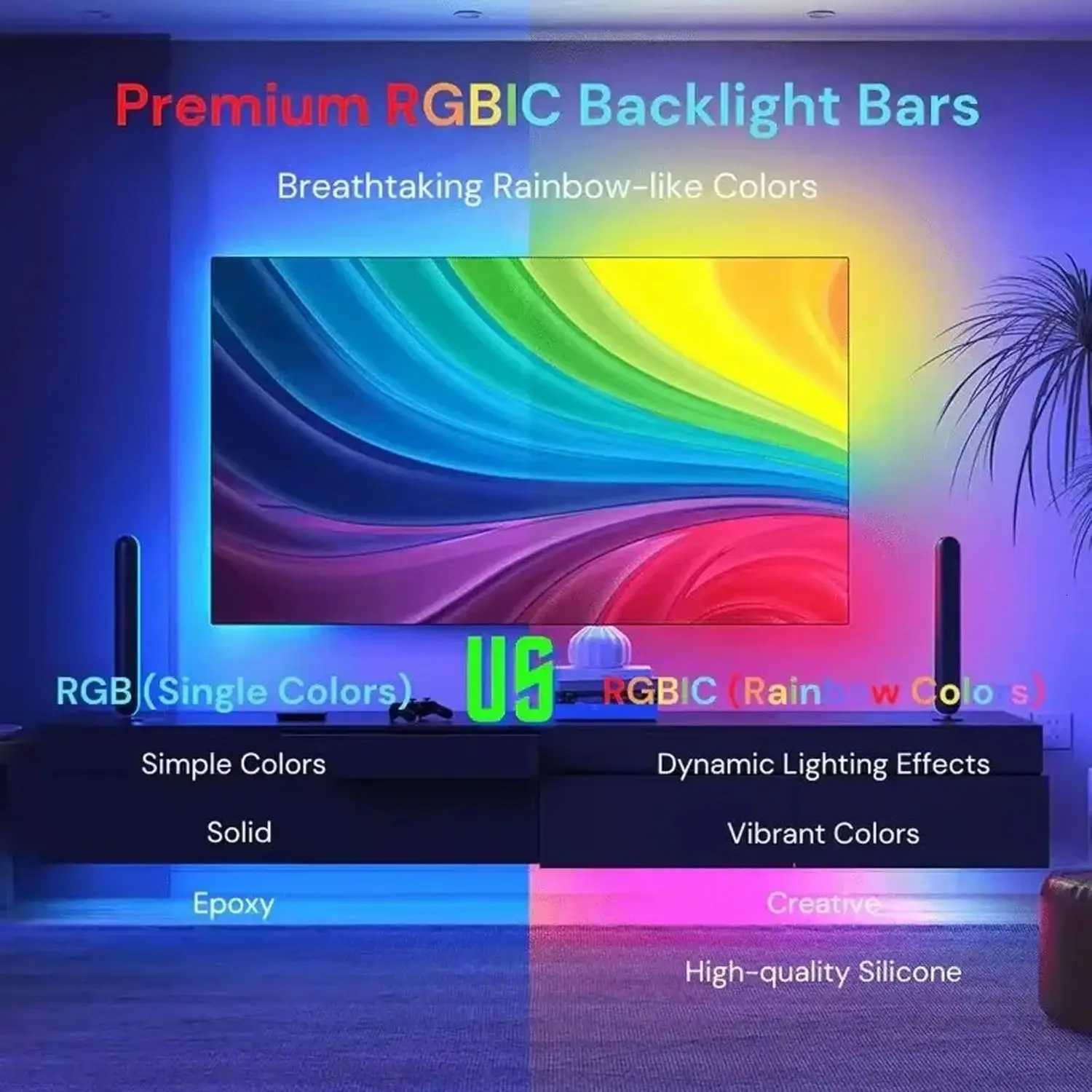 Smart TV LED Backlight with Camera Suitable for 55-65 Inch Screen TV Backlight Synchronized Screen and Music Flexible LED Strip W251112