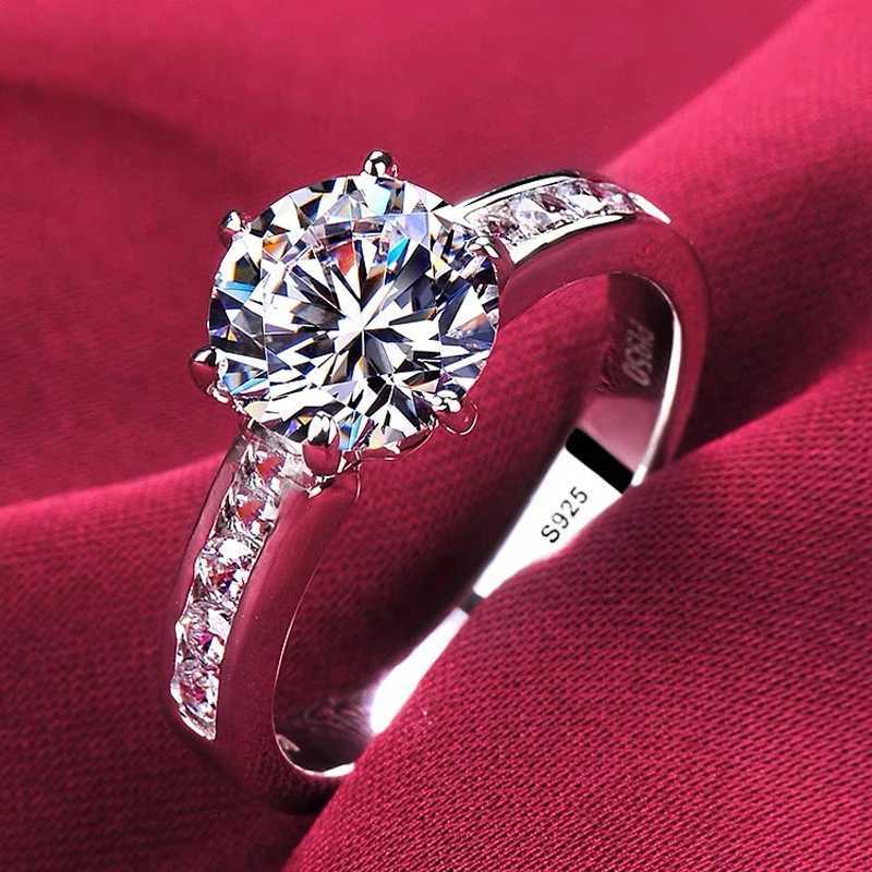 YHAMNI Luxury 18K White Gold Rings 100 Solid Silver 925 Ring High Quality Zirconia Diamond Wedding Band for Women Jewelry GiftT251113
