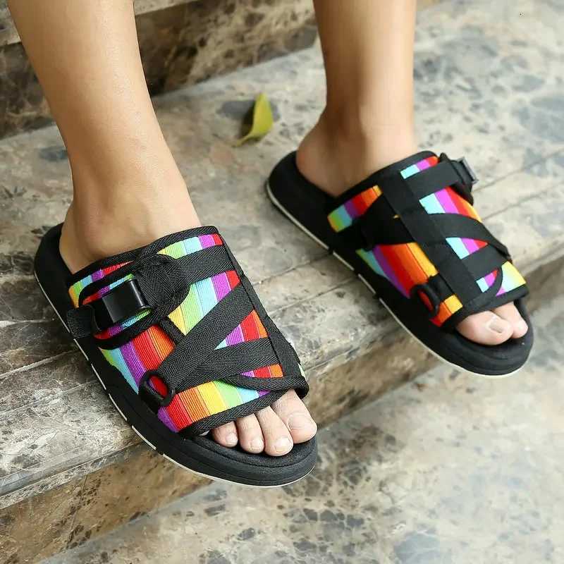 21 Color Fashion Fringe Men Canvas Slippers Male Summer Shoes Slides Slip-resistant Beach Slippers Flip Flops Sandals 36-47 Z251113