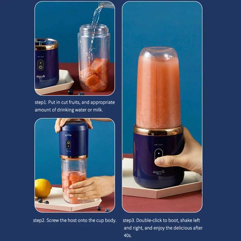 6-in-1 Portable Juicer - USB Charging Model - Stainless Steel Blade - Cup Type Juicer - Fruit Automatic Blender C251113