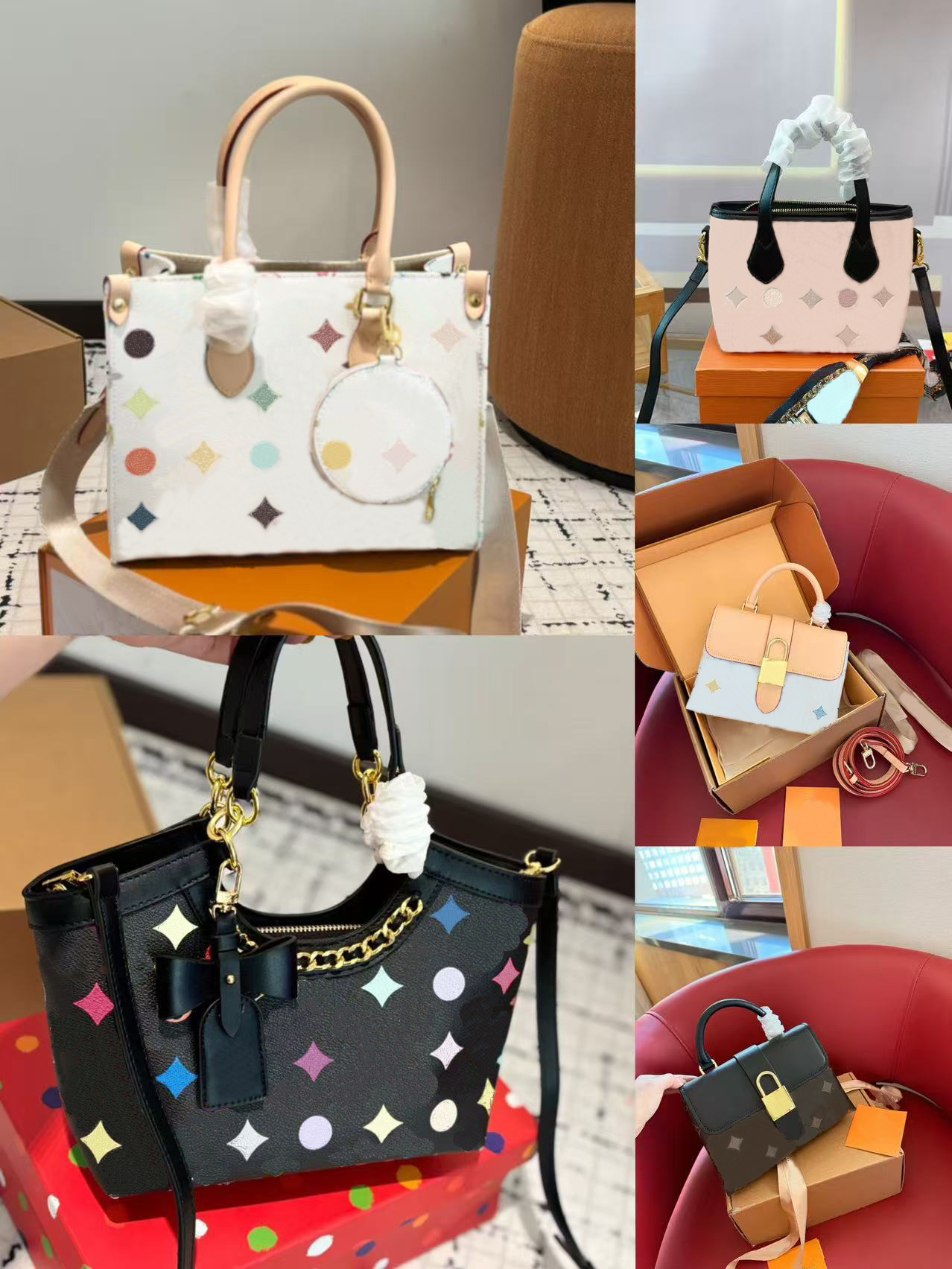 designer bag Shoulder tote Bags For womans ladies flap printing fashion square handbag girl crossbody saddle bag123456789