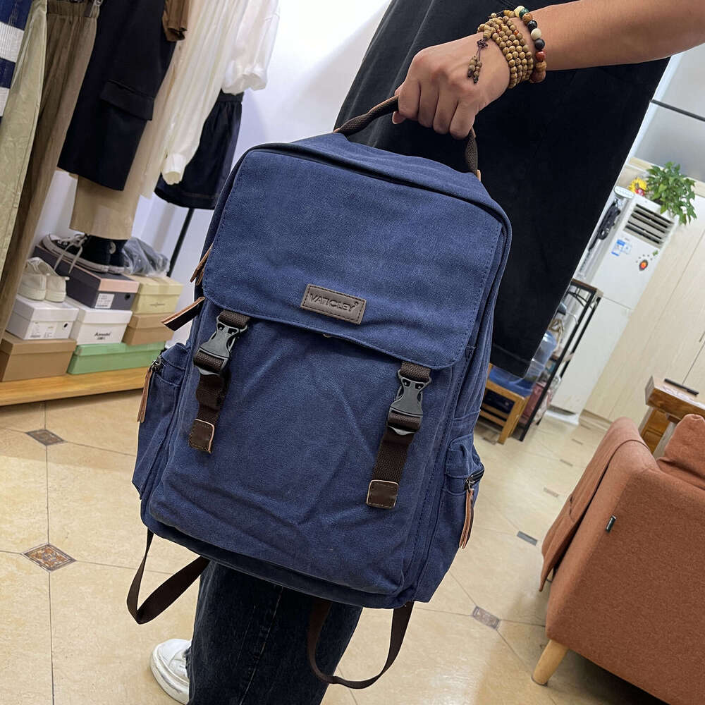 Backpack canvas bag, Korean version, backpack, handbag, large capacity casual men's travel bag