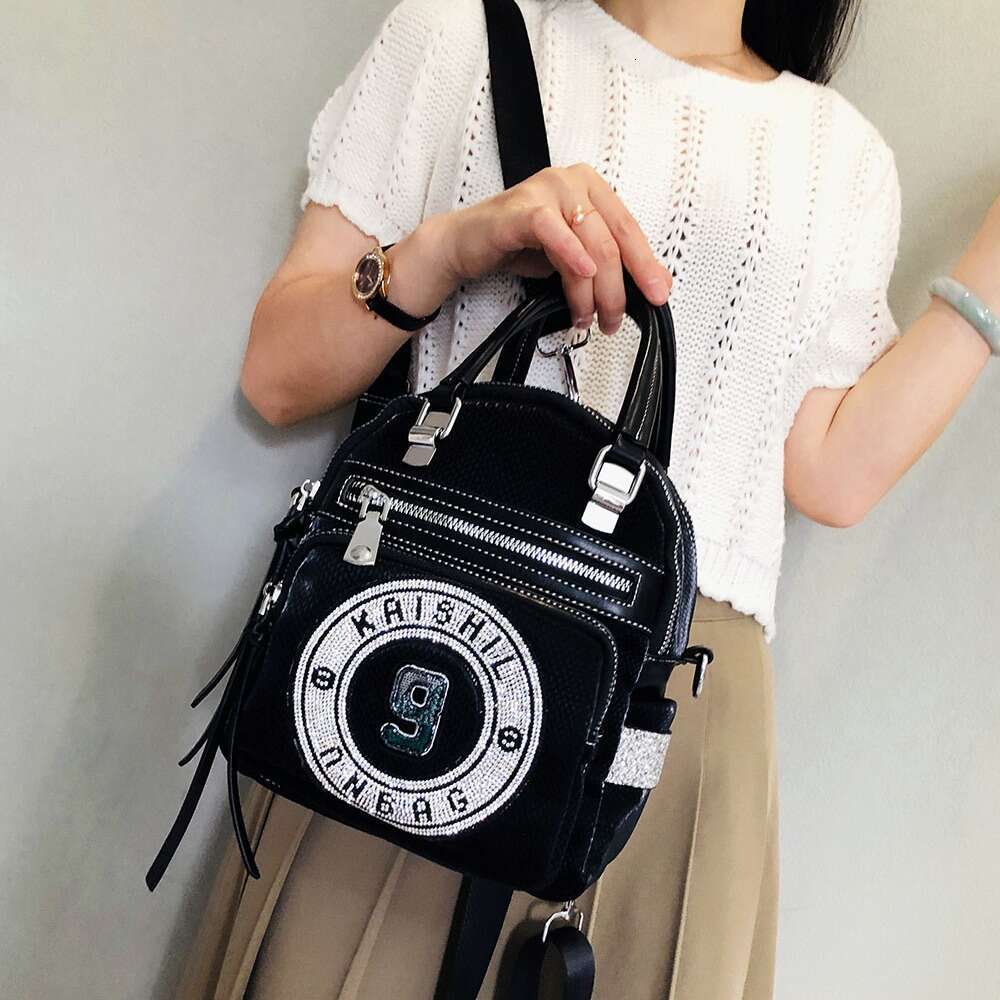 Backpack New Versatile Handbag Fashionable One Shoulder Large with Diamond Inlaid Women's Multi use Backpack Crossbody Bag