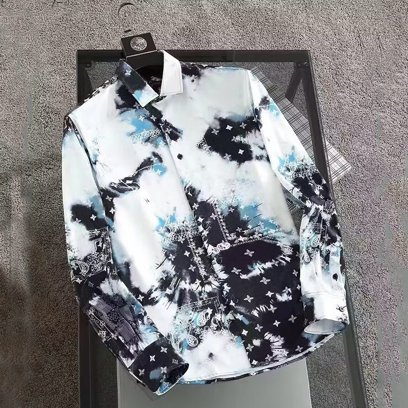 mens clothing designer fashion men's shirt women's men's casual shirt men's and women's printed lapel top