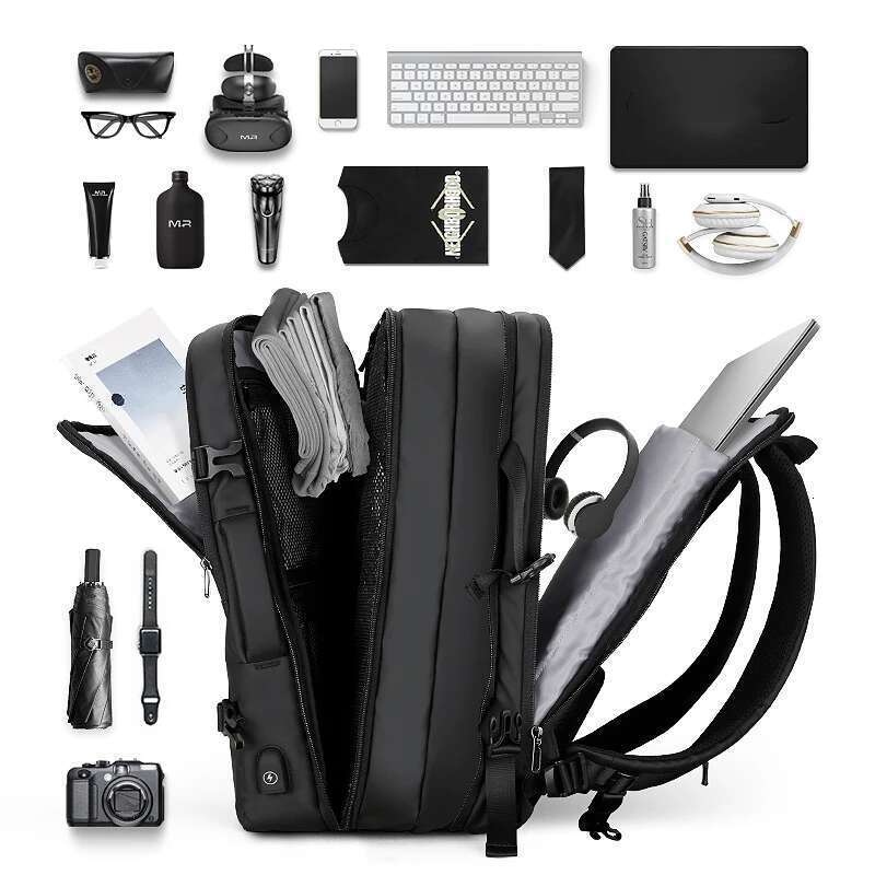 Mark Ryden 17 Inch Laptop Man Backpack USB Charging Multi-layer Space Travel Bag Business Male Anti-Theft Mochila