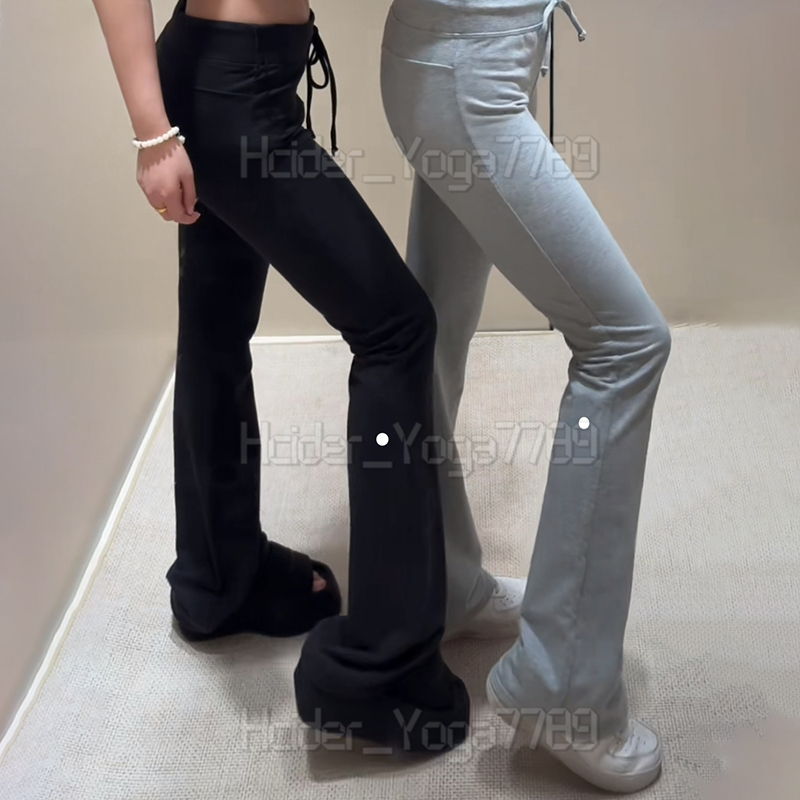 High Stretch Yoga Pants Leggings Women Long Micro-Flared Pants Outfits Sports Ladies Pants Exercise Fitness Wear Running Joggers Slimfit Drawstring Sweatpants