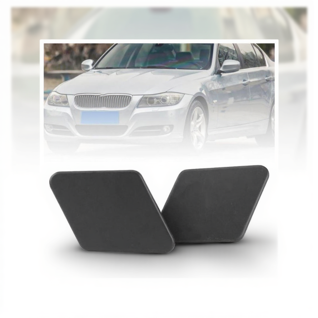 2Pcs Bumper Cover Dustproof Lightweight ABS Car Headlight Washer 61678031307 61678031308 For 3 Series E90 20052009 Sunshade