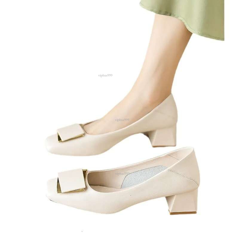 New Free Shipping Designer Shoes Minimalist Square Toe Stylish High-heeled Comfortable Non Slip Ultra Soft Mesh Red Bean Shoes Thin Fitting And Foot C