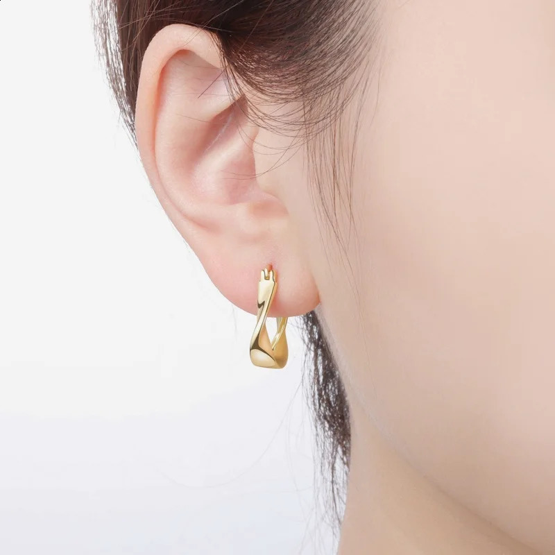 MISEFF Latest 925 Pure Silver Shining Two tone Earrings Womens Birthday Parties Weddings Engagement Gifts Jewelry 250409