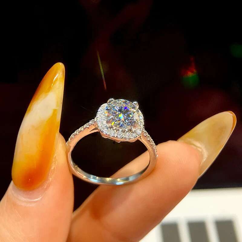 GRA 1ct Moissanite Diamond Simple Mini Square Ring for Women Engagement Real 925 Sterling Silver Luxury High Quality Jewelry