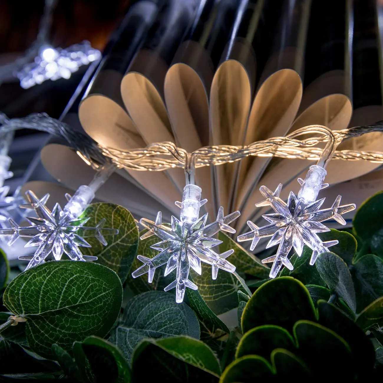 Street Garland Winter Led Snowflake New Year Decorations 2025 Snow String Lights 10M 100LEDs Plug Operated Christmas 2025 M251113