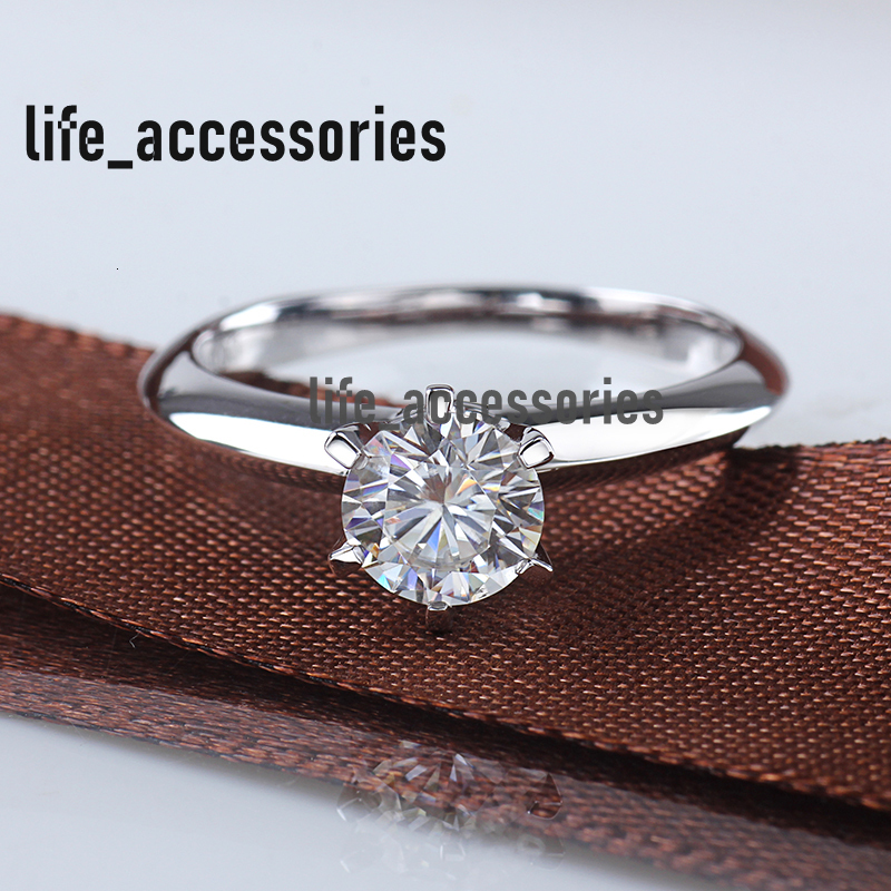 Starsgem14K White Gold Ring Round Cut 3ct IGI Certificate Lab Created Diamond HPHT CVD Gold Ring