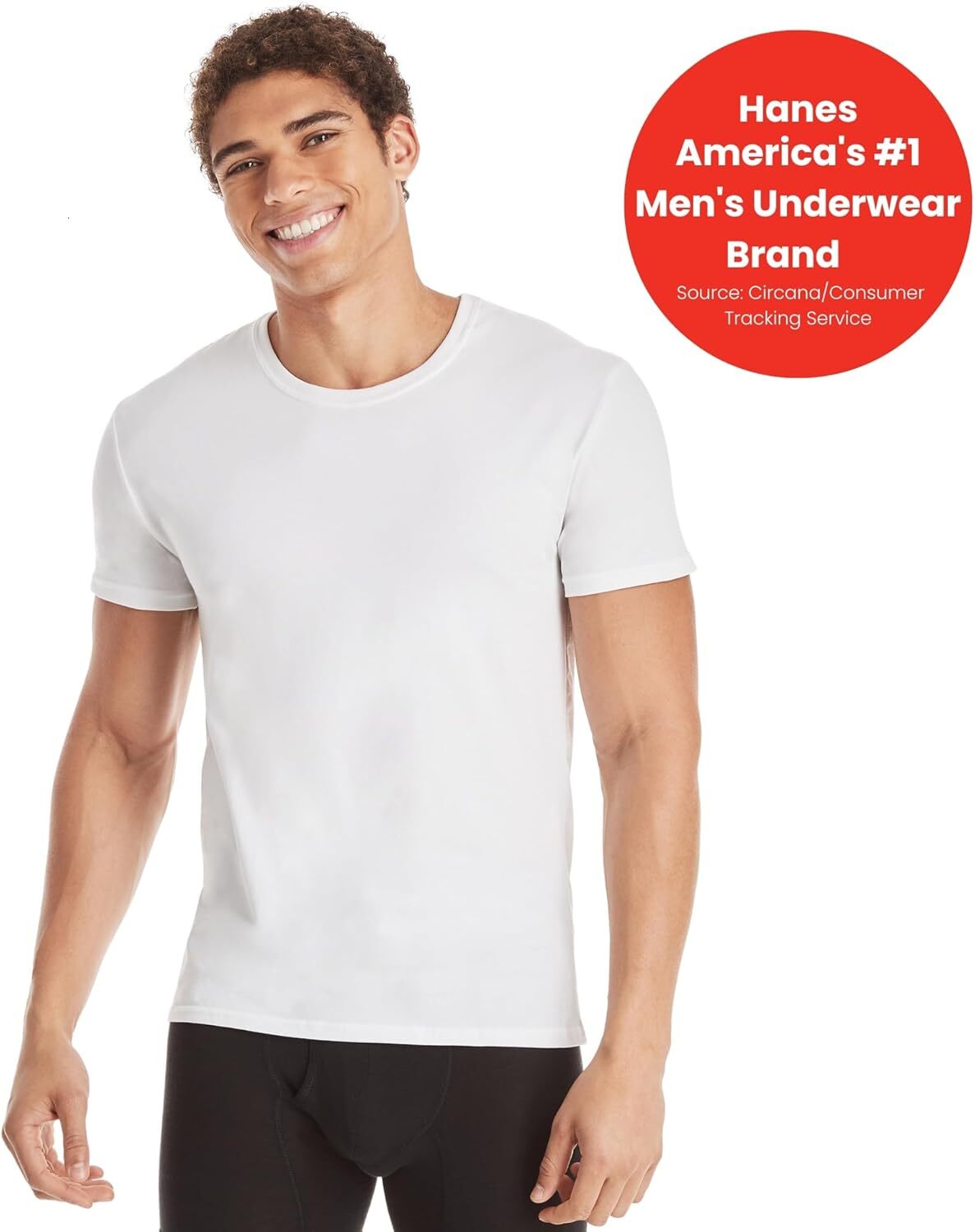 Men's Ultimate Comfort Fit Undershirt,Crewneck Stretch-cotton T-Shirt, 4-pack