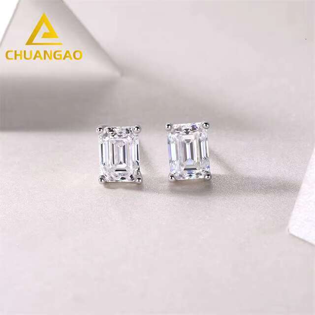Professionally Certified Vintage Earrings Fashion 925 Sliver Jewelry Fashion Earrings Moissanite Stud Earrings