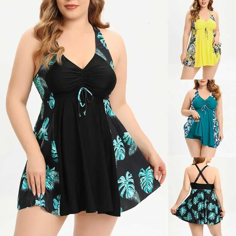 2024 Print Patchwork Tankini Swimsuits Plus Size Swimwear Women High Waist Swimsuit Female Push Up Bathing Suits Skirt BeachwearW251113