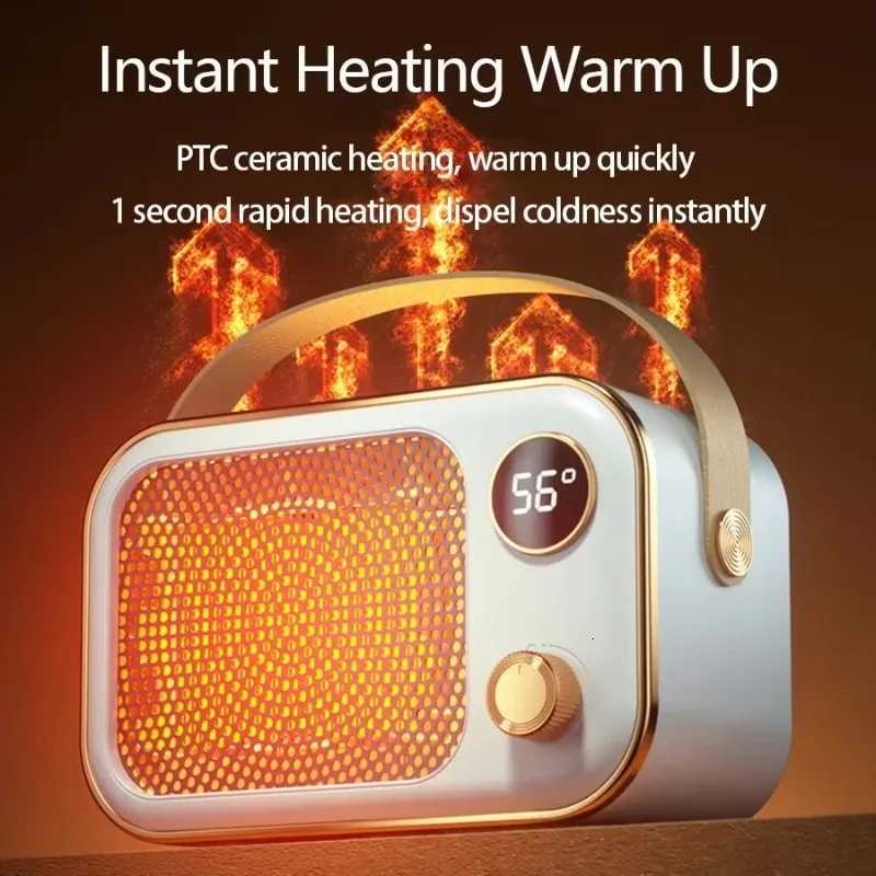 NEW Portable Electric Heater Home Low Energy Fast Heating Electric Heater Fan Smart Temperature Control Heater Warming Supplies Y251113