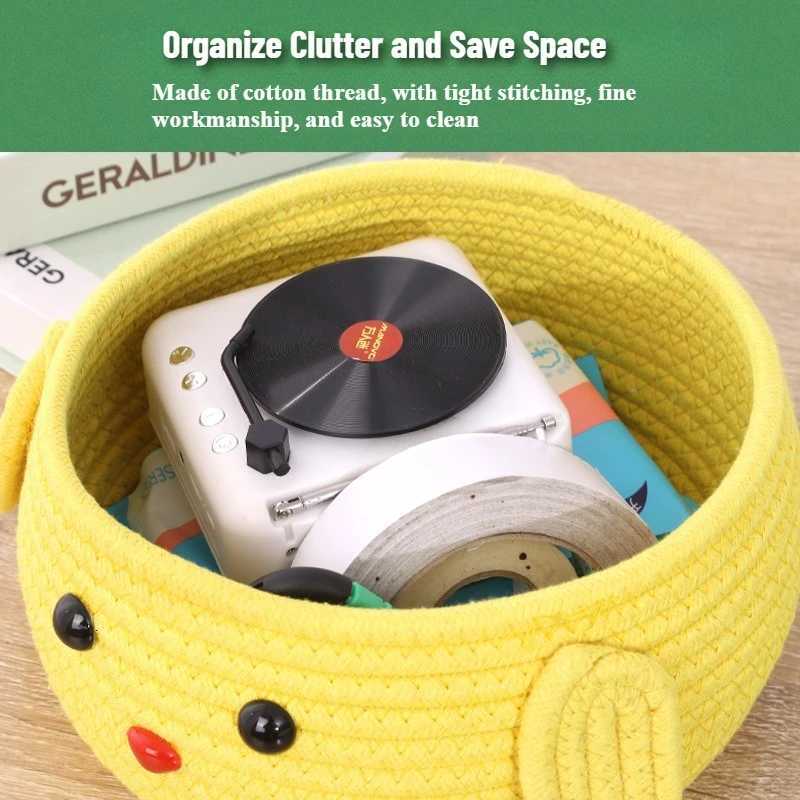 Hot Pudding Dog Cotton Rope Storage Basket Woven Desktop Organizer for Snacks Toys Living Ro Bedside Decor Bin Gif Y251112