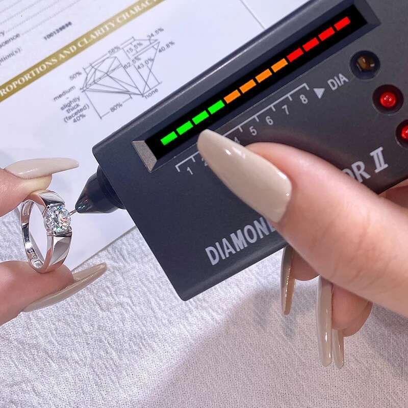 GRA Concise 1-2CT D Color Certified Moissanite Diamond Wedding Rings For Men Real 925 Sterling Silver Top Quality Luxury Jewelry