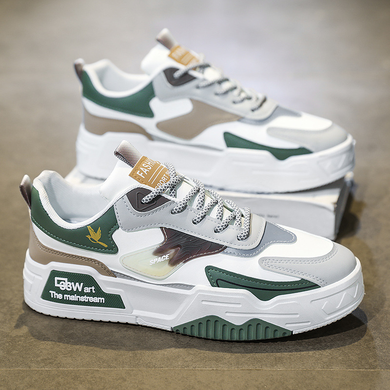 2025 Spring New Men's Low-Top Casual Sneakers - Breathable Leather Athletic Running Shoes for Men, Fashion Versatile Streetwear