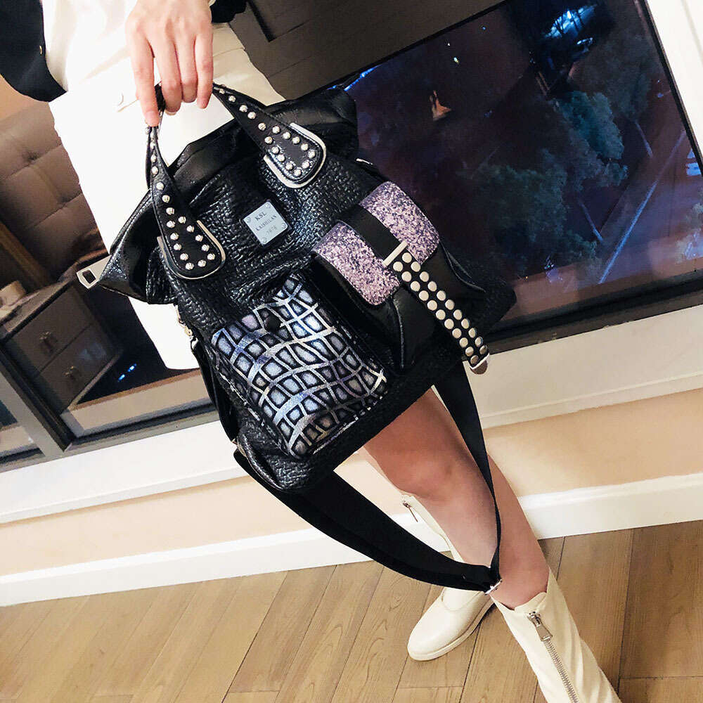 Backpack Large Capacity Casual Trendy Korean Edition Autumn/Winter Commuter Women's Premium Spliced Tote Bag