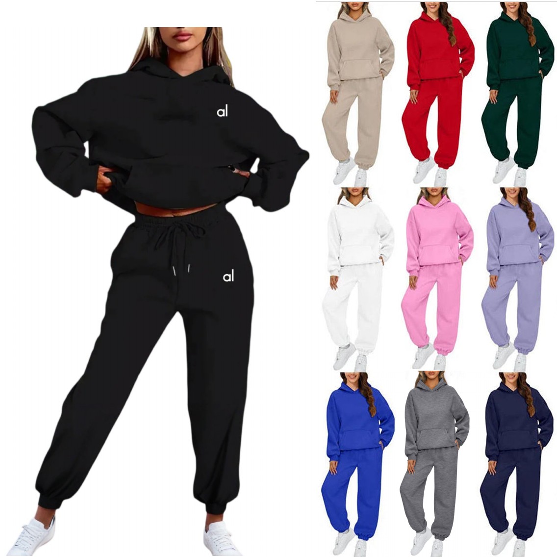 Designer Women's Yoga Hoodies Suit 2-piece Letter Printing Sports Sportswear Jogging Hooded Clothes Hoodie Sweatpants Luxury Long Sleeve Outfit Pullover Casual